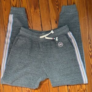 Sol Angeles Charcoal Joggers with Multicolor Stripes,Pockets, and drawstring